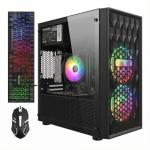 STGAubron Gaming PC Desktop Computer, AMD Ryzen 5 5500 up to 4.2GHz, GeForce RTX 3050 6G, 16GB DDR4, 512G SSD, WiFi 6 & BT 5.0, RGB Fan x 2, Windows 11 Home
