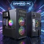 STGAubron Gaming PC Desktop Computer, AMD Ryzen 5 5500 up to 4.2GHz, GeForce RTX 3050 6G, 16GB DDR4, 512G SSD, WiFi 6 & BT 5.0, RGB Fan x 2, Windows 11 Home
