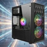 STGAubron Gaming PC Desktop Computer, AMD Ryzen 5 5500 up to 4.2GHz, GeForce RTX 3050 6G, 16GB DDR4, 512G SSD, WiFi 6 & BT 5.0, RGB Fan x 2, Windows 11 Home