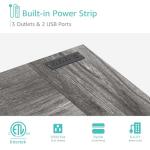 Lufeiya L Shaped Computer Desk with Drawers & Storage Shelves, 47 Inch Small Corner Desk with Power Outlet for Home Office Bedroom, L-Shaped Gaming PC Desks with Fabric Drawer, Gray