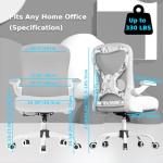 CASASIO Office Desk Chair with Ergonomic Lumbar Support, Extra-Thick Seat Cushion, Flip-up Arms, Breathable Mesh Back, Computer Task Chair for Home Office