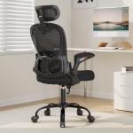 Office Chair Ergonomic Desk Chair, 330LBS Capacity, High Back Computer Chair with Lumbar Support, Flip-up Armrests Swivel Task Chairs for Long Hours Work