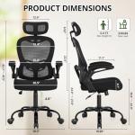 Office Chair Ergonomic Desk Chair, 330LBS Capacity, High Back Computer Chair with Lumbar Support, Flip-up Armrests Swivel Task Chairs for Long Hours Work