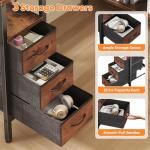 DUMOS L Shaped Desk with Shelf Drawers 47 Inch, Brown Corner Computer Desks Gaming with Power Outlet, Study Table with Adjustable Shelves, Home Office Tables for Bedroom Teacher Reading Writing