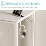 Lufeiya White Computer Desk with Power Outlet, 55 inch Teen Study Table Home Office Work Writing Gaming Desks with Charging Station Outlets Built in, White