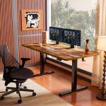 ErGear Height Adjustable Electric Standing Desk, 55 x 28 Inches Sit Stand up Desk, Memory Computer Home Office Desk, Vintage Brown