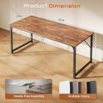 PRAISUN 55 X 24 Inch Computer Desk with Deeper Desktop, Gaming Office Writing Work Desk for Home Office, Study, Bedroom, Work from Home, Metal Frame, Rustic Brown