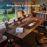 PRAISUN 55 X 24 Inch Computer Desk with Deeper Desktop, Gaming Office Writing Work Desk for Home Office, Study, Bedroom, Work from Home, Metal Frame, Rustic Brown