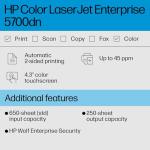 HP Color LaserJet Enterprise 5700dn Printer, Best for Business (6QN28A)