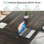 Tribesigns 70.8-Inch Executive Desk, Large Computer Office Desk Workstation, Modern Simple Style Laptop Desk Study Writing Table Business Furniture for Home Office (Black Oak, 70.8 Inch)