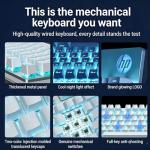HP GK400F Mechanical Keyboard Wired, Brown Switch, 104-Key Full Size, Metal Panel Anti-Rust, RGB Backlit, Anti-Ghosting, ABS Keycaps for Gaming Office Desktop PC - White