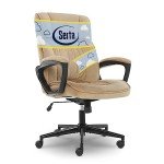 Serta Executive Office Chair, Beige Microfiber