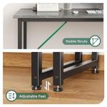 Huuger Computer Desk, 55 Inch Home Office Desk, Gaming Writing Work from Home Study Desk, Large Legroom, Sturdy Metal Frame, Modern Simple, Grey