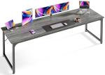 Huuger Computer Desk, 80 Inch Office Desk, Gaming Desk with Storage, Writing Desk Work Desk for Home Office, Study, Long Simple Desk, Large Legroom, Metal Frame, Grey