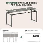 Huuger Computer Desk, 80 Inch Office Desk, Gaming Desk with Storage, Writing Desk Work Desk for Home Office, Study, Long Simple Desk, Large Legroom, Metal Frame, Grey