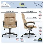Serta Executive Office Chair, Beige Microfiber