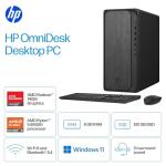 HP OmniDesk Desktop PC, AMD Ryzen 5 8500G, 8 GB RAM, 512 GB SSD, AMD Radeon 740M Graphics, Windows 11 Home, Microsoft Copilot, Gray Wood, M02-0310 (2025)