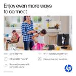 HP OmniDesk Desktop PC, AMD Ryzen 5 8500G, 8 GB RAM, 512 GB SSD, AMD Radeon 740M Graphics, Windows 11 Home, Microsoft Copilot, Gray Wood, M02-0310 (2025)