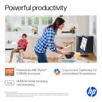 HP OmniDesk Desktop PC, AMD Ryzen 5 8500G, 8 GB RAM, 512 GB SSD, AMD Radeon 740M Graphics, Windows 11 Home, Microsoft Copilot, Gray Wood, M02-0310 (2025)