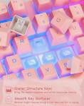 Light Up Cute Pink Gaming Keyboard, 104 Keys Full Size, Number Pad, 19 Keys Anti-Ghosting, Multimedia Function Keys, 3 Colors LED Backlit, USB Wired Creamy Keyboard for PC, Computer, Desktop, Laptop