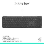 Logitech Signature Slim Wired K620 for Business, Full-Size Keyboard, USB-C Plug-and-Play, Laptop-Style, Scissor Keys, Windows/Mac/Chrome/PC/laptops - Graphite