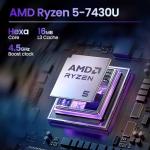 HP 17 Inch Laptop for Business, Office 365 for the Web, 20GB RAM & 512GB SSD, AMD Ryzen 5 7430U 6-Core Processor, FHD IPS Display, Windows 11 Pro, AI Copilot, Full Numeric KB