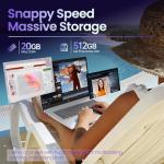 HP 17 Inch Laptop for Business, Office 365 for the Web, 20GB RAM & 512GB SSD, AMD Ryzen 5 7430U 6-Core Processor, FHD IPS Display, Windows 11 Pro, AI Copilot, Full Numeric KB