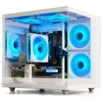 suevery Prebuilt Gaming PC,16G RAM, AMD Ryzen5 6Cores 3.6G Up to 4.1G, 512G SSD Wi-Fi 6 White Desktop Computer (White, Ryzen5-16G-512G-RX560 4G)