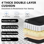 400lbs Executive Office Chair with Foot Rest for Heavy People, Ergonomic Big and Tall Desk Chair with Adjustable Headrest, High Back PU Leather Comfy Heavy Duty Computer Chair with Spring Cushion