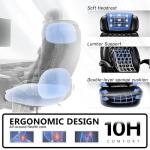 400lbs Executive Office Chair with Foot Rest for Heavy People, Ergonomic Big and Tall Desk Chair with Adjustable Headrest, High Back PU Leather Comfy Heavy Duty Computer Chair with Spring Cushion