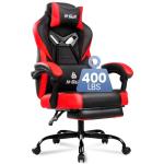 CELTOSS Gaming Chairs with Footrest, Big and Tall Gamer Chair with Headrest and Lumbar Support for Adults, Red