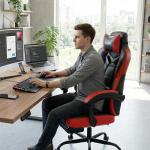 CELTOSS Gaming Chairs with Footrest, Big and Tall Gamer Chair with Headrest and Lumbar Support for Adults, Red