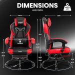 CELTOSS Gaming Chairs with Footrest, Big and Tall Gamer Chair with Headrest and Lumbar Support for Adults, Red