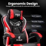 CELTOSS Gaming Chairs with Footrest, Big and Tall Gamer Chair with Headrest and Lumbar Support for Adults, Red