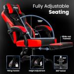 CELTOSS Gaming Chairs with Footrest, Big and Tall Gamer Chair with Headrest and Lumbar Support for Adults, Red