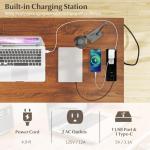 GOFLAME 54.5” L Shaped Computer Desk with Power Outlet, Reversible Corner Desk with File Cabinet and 3 Drawers, PC Desk Study Writing Table Workstation for Home Office, Small Space, Brown & White