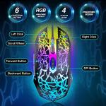 BENGOO Gaming Mouse Wired, Ergonomic Gamer Laptop PC Optical Computer Mice with RGB Backlit, 4 Adjustable DPI Up to 3600, 6 Programmable Buttons for Windows 7/8/10/XP Vista Linux -Black