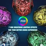 BENGOO Gaming Mouse Wired, Ergonomic Gamer Laptop PC Optical Computer Mice with RGB Backlit, 4 Adjustable DPI Up to 3600, 6 Programmable Buttons for Windows 7/8/10/XP Vista Linux -Black