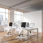 NEO CHAIR Office Desk Ergonomic Computer Mesh Chair with Lumbar Mid Back Support Adjustable Height Swivel Rolling Wheels Comfy Task Vanity Chair for Home Bedroom Study (Beige)