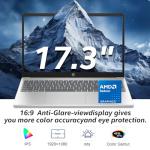 HP 17 inch laptops, AMD Ryzen 5 7430U(Beats i7-1355U), 20GB RAM 512GB NVMe SSD, Windows 11 Pro + Office 365 for the Web, 17.3" FHD IPS, USB-C, Numeric Keyboard, w/AI Voice Recorder