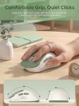 hunart H6 49g Wireless Mouse, Bluetooth & 2.4GHz Rechargeable Mouse, Lightweight Silent Ergonomic Mouse with USB-C Charging, Portable Right-Hand Office Mouse for Laptop, PC, MacBook, Tablet - Green