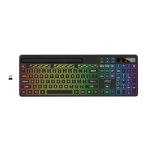 AOC KB600 Wireless Keyboard with 7-Color RGB Backlit, 2.4GHz Full-Size Computer Keyboard with Phone Tablet Holder, Number Pad, 22 Multimedia Hotkeys, Rechargeable for Mac, Windows