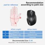 TECKNET Wireless Mouse Rechargeable, 2.4G USB-A Silent Mouse, Quiet Click, 6 Adjustable 4800 DPI, Cordless Computer Mice, Ergonomic Mice for Laptop, 6 Buttons for Chromebook, Ergo Grip - Black