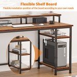 Furologee 154.9cm Industrial Desk with Shelves and Drawer