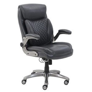 Ergonomic High-Back Grey Executive Leather Chair