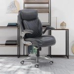 Ergonomic High-Back Grey Executive Leather Chair
