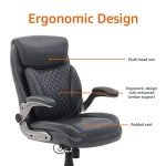 Ergonomic High-Back Grey Executive Leather Chair