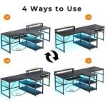 Sedeta 95-Inch Double Computer Desk with USB Ports