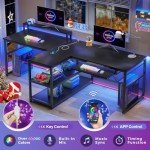 Sedeta 95-Inch Double Computer Desk with USB Ports