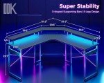 LED Gaming Desk with USB & Power Outlets